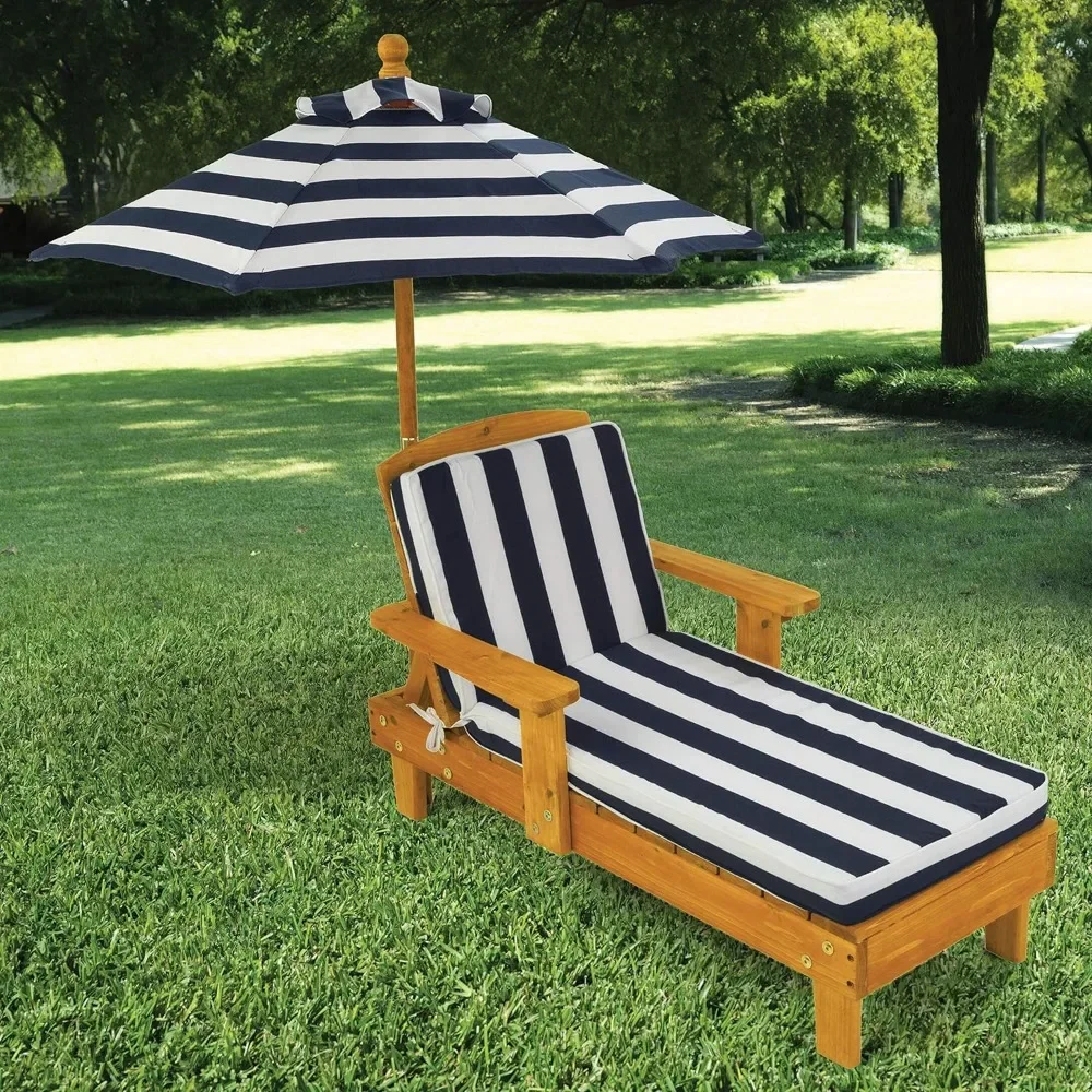 Kids Outdoor Umbrella Chair - t Outdoor Wooden Chaise Lounge, Backyard