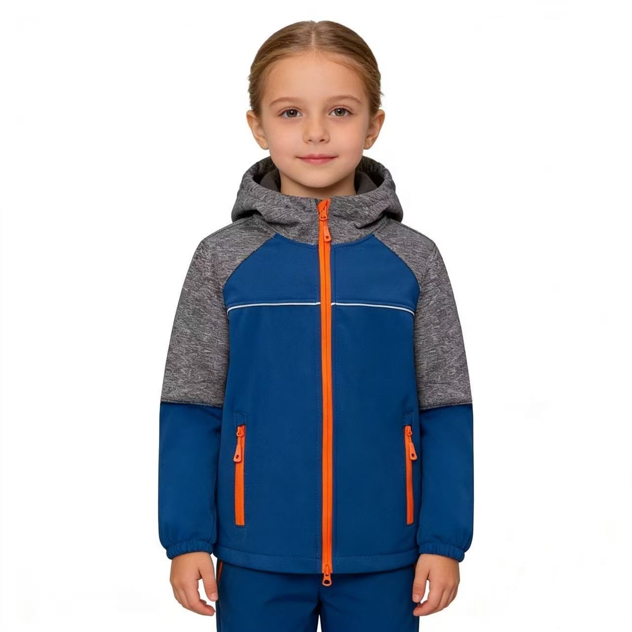 Kids Outdoor Jacket - Kids Fleece Softshell Hiking Jacket Windproof