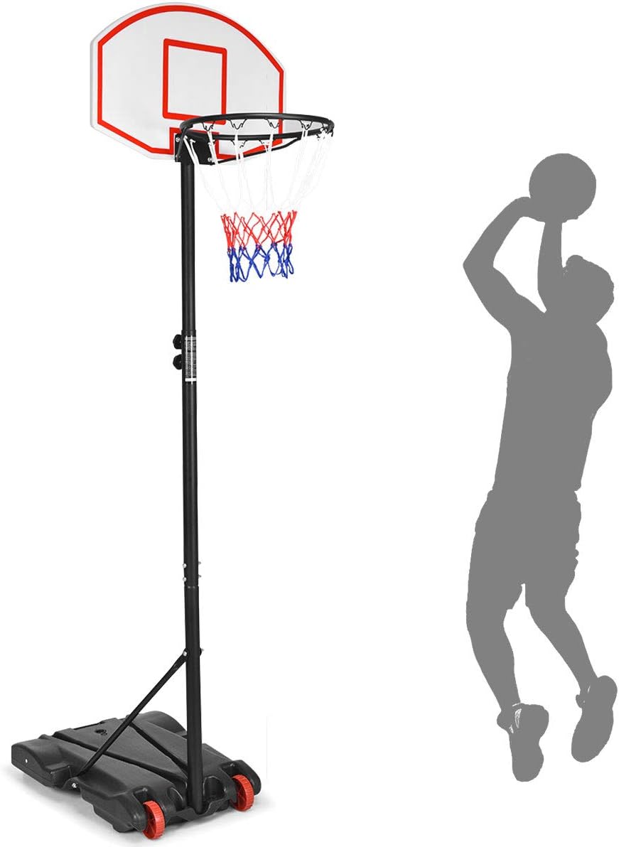 Kids Outdoor Basketball - Portable Basketball Hoop with Wheels, 5.8-6.8