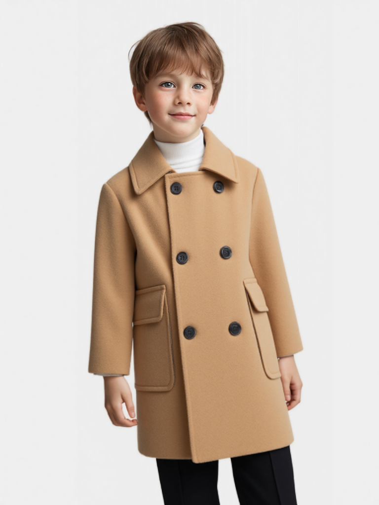Kids Outdoor Jacket - Teenager Kids Khaki Winter Thick Warm