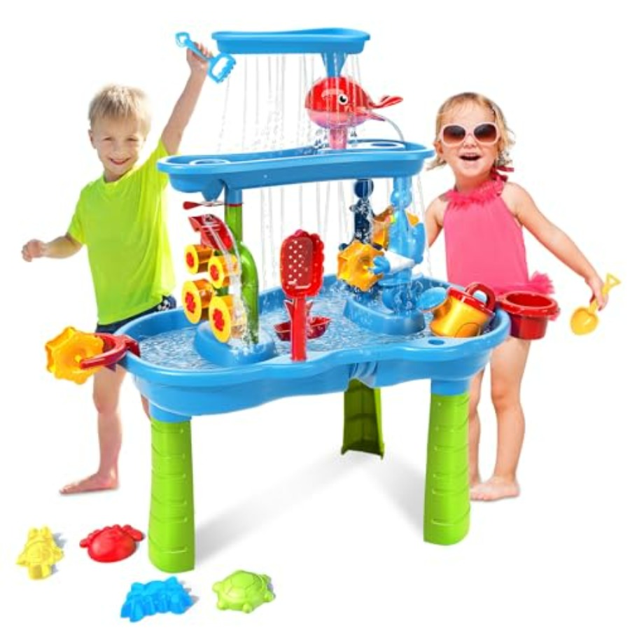 Kids Outdoor Water Play - Water Table for Toddlers 3-5 3-Tier