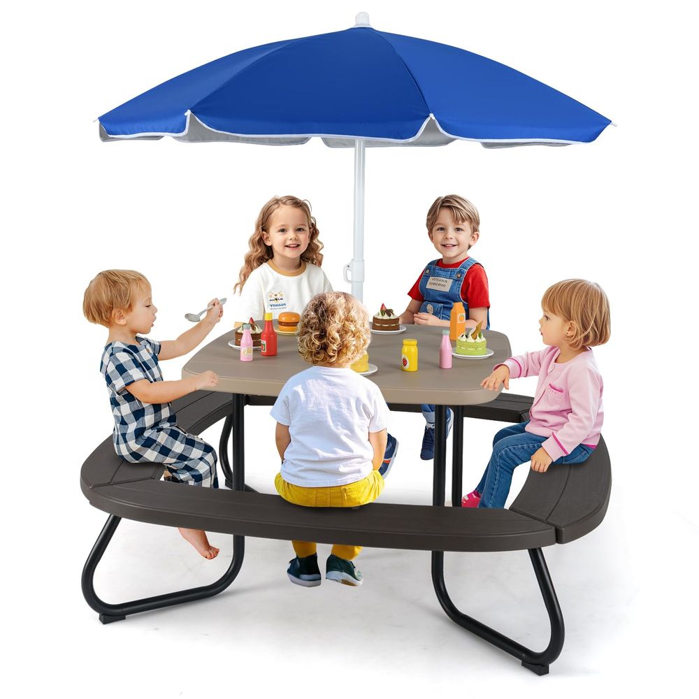 Kids Outdoor Umbrella Chair - Kids Picnic Table, 8 Person Toddler