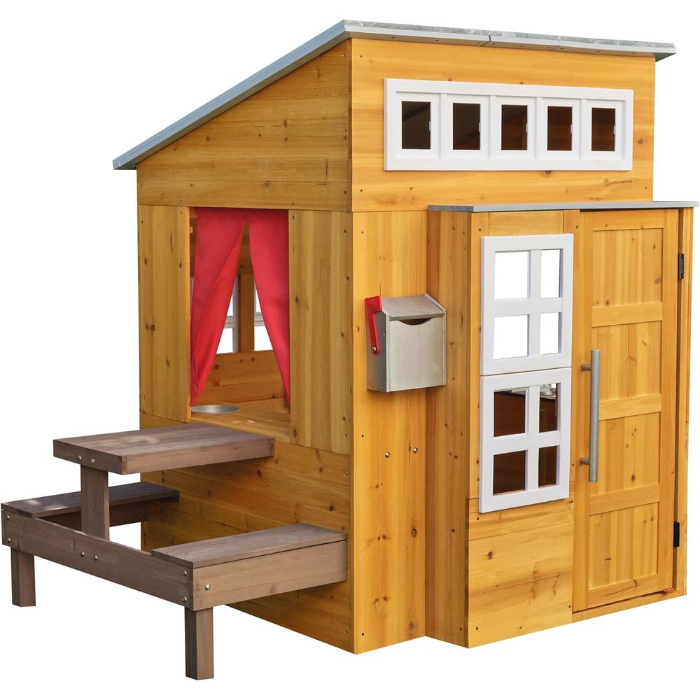 KidKraft Modern Wooden Playhou – Kids Outdoor Grill Bewertung und Preis