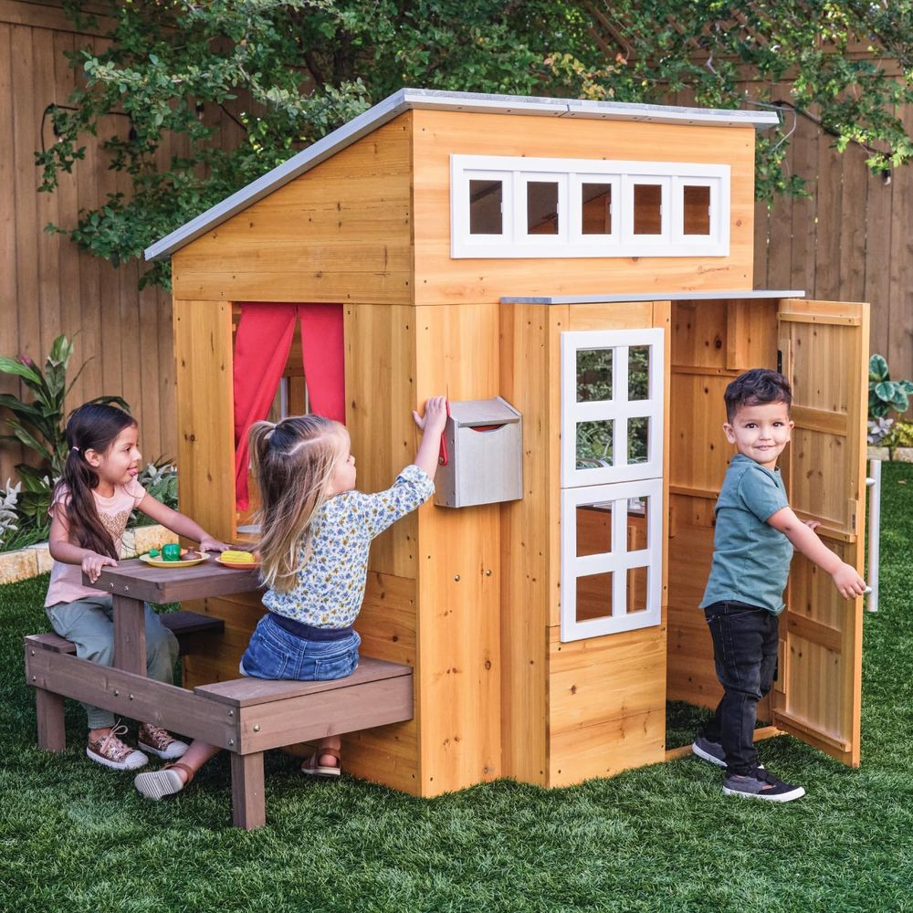 KidKraft Modern Wooden Playhou – Kids Outdoor Grill Bewertung und Preis