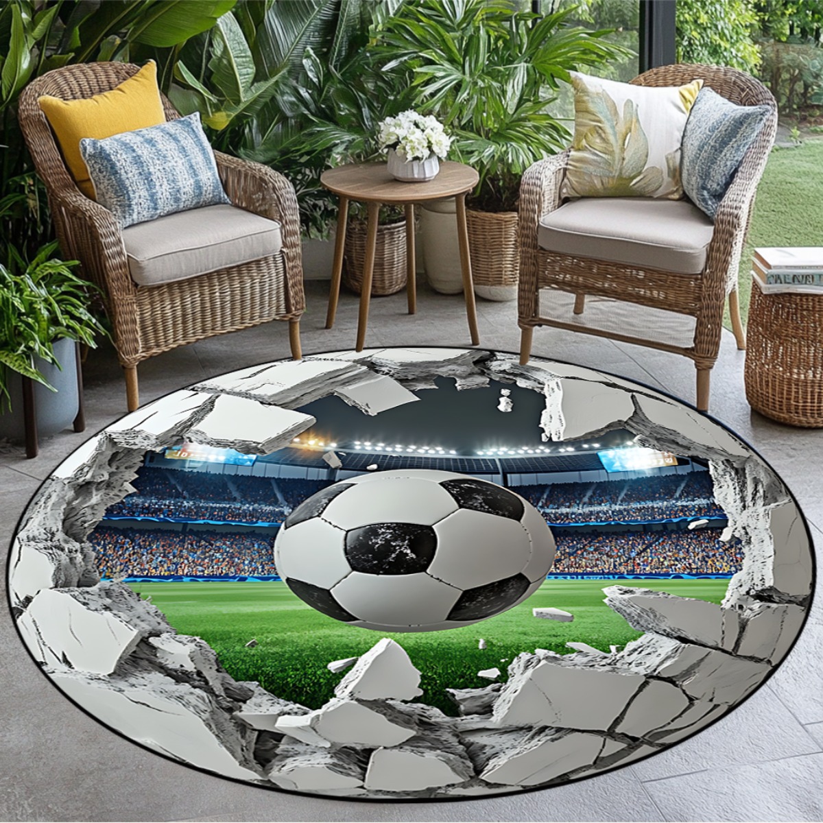 3D Football Field Round Area R – Kids Outdoor Mat Waterproof Bewertung und Preis