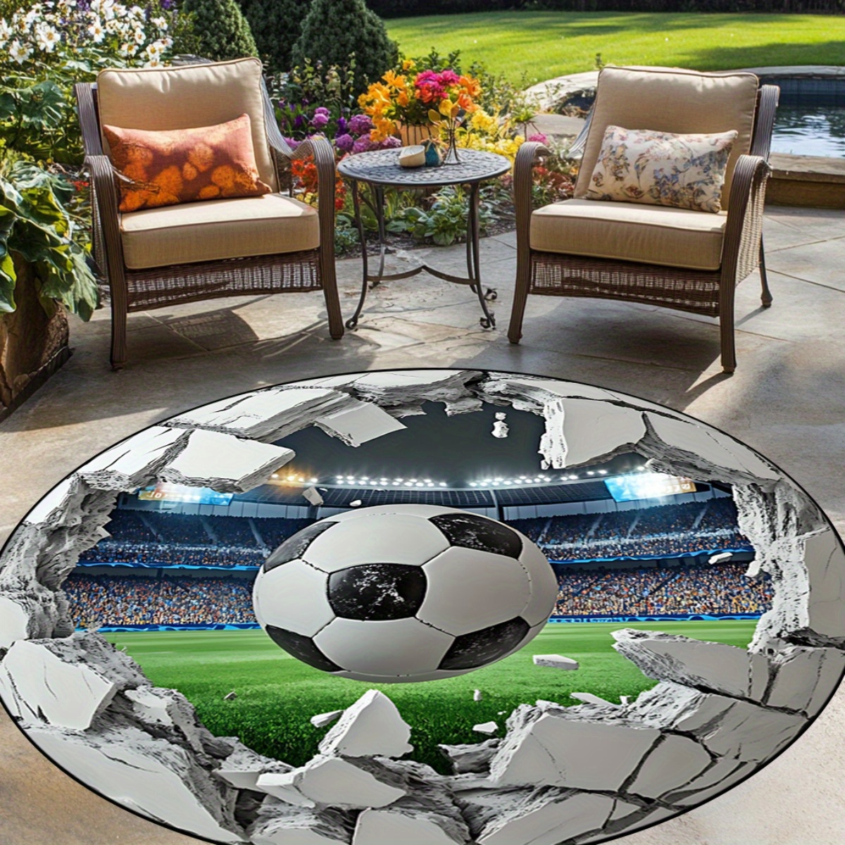 3D Football Field Round Area R – Kids Outdoor Mat Waterproof Bewertung und Preis