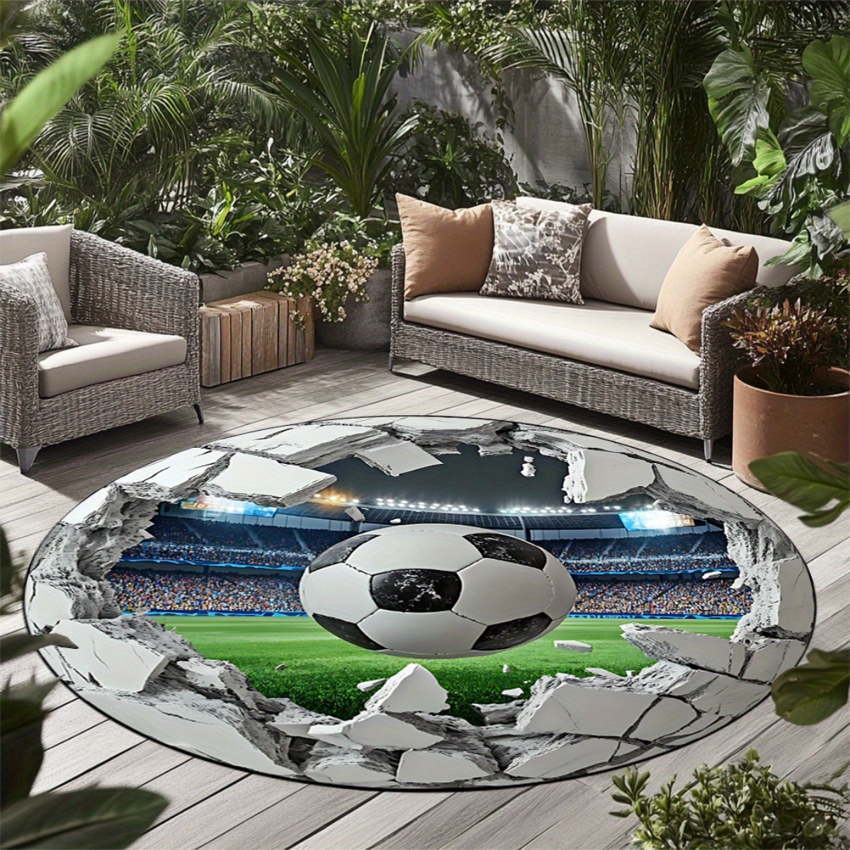 3D Football Field Round Area R – Kids Outdoor Mat Waterproof Bewertung und Preis