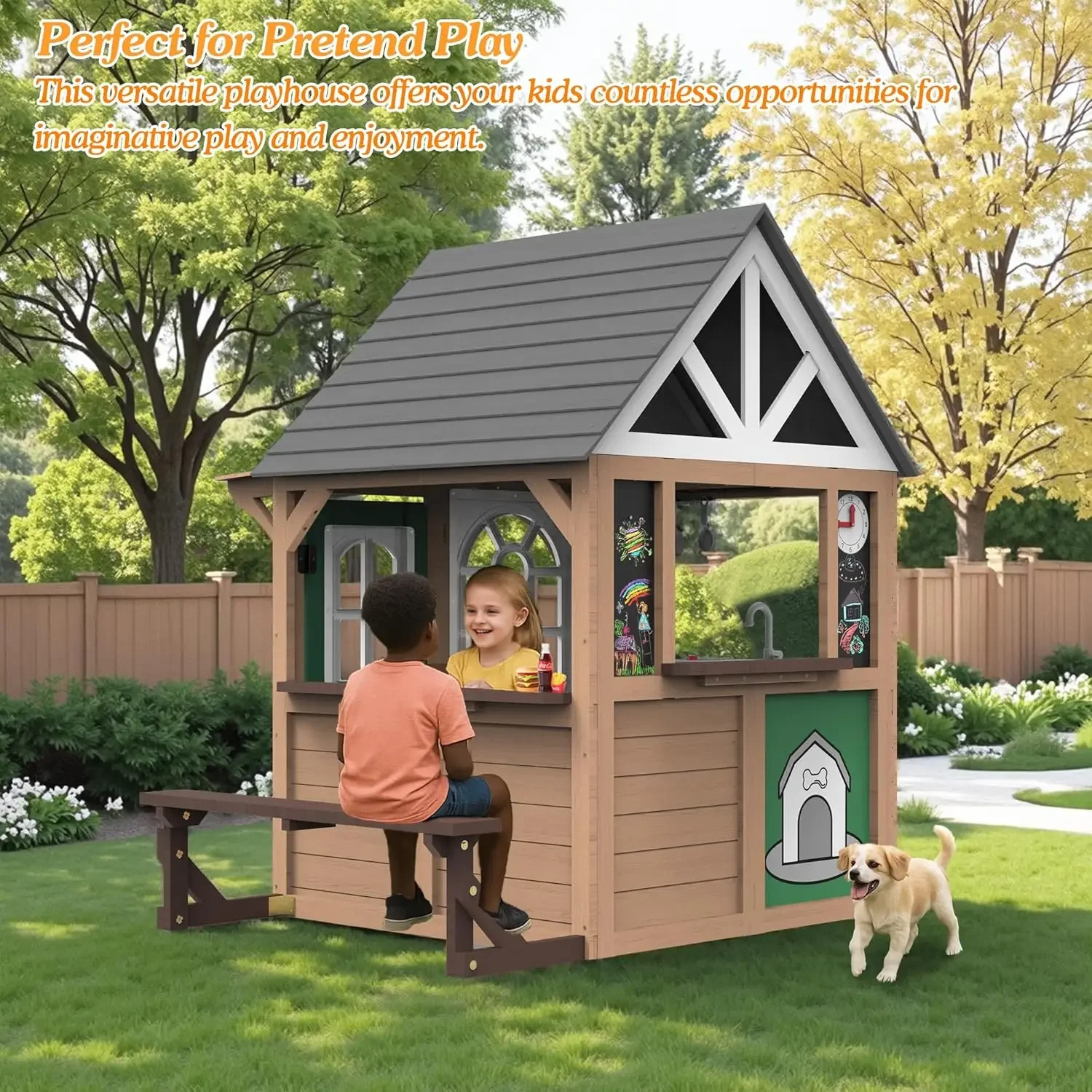 Seizeen Outdoor Play House for – Kids Outdoor House With Kitchen Bewertung und Preis