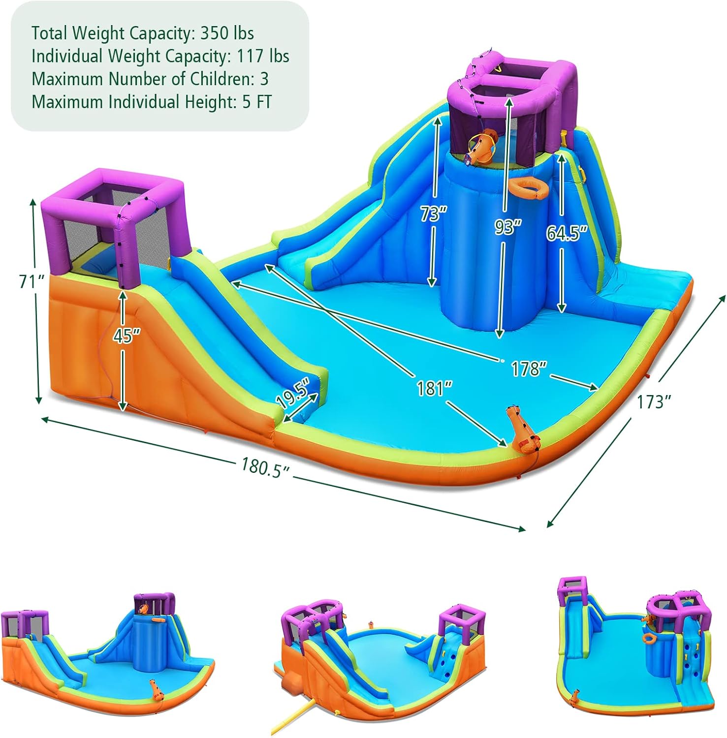 Inflatable Water Slide Park 75 – Kids Outdoor Climbing Bewertung und Preis