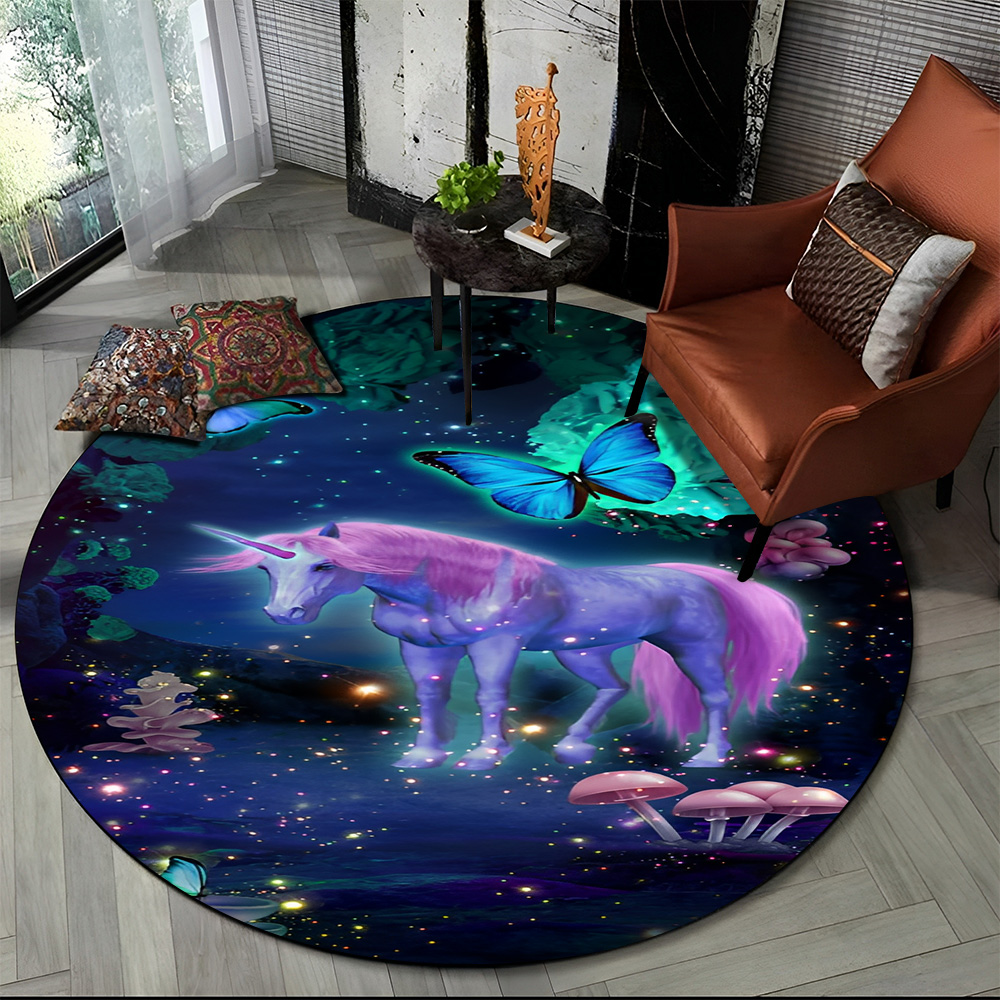 Unicorn Cartoon Animal Round C – Kids Outdoor Mat Waterproof Bewertung und Preis