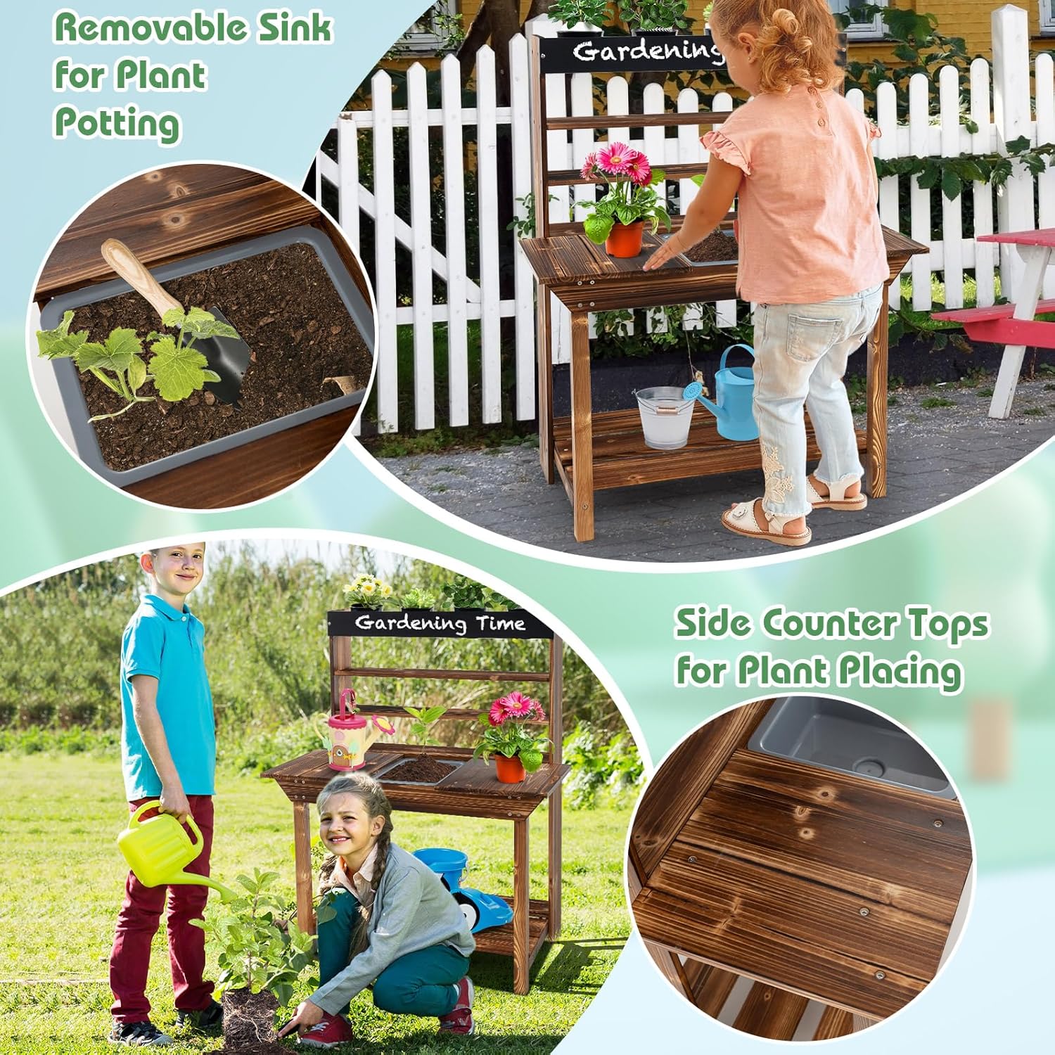 Mud Kitchen, Fir Wood Kids Pot – Kids Outdoor House With Kitchen Bewertung und Preis