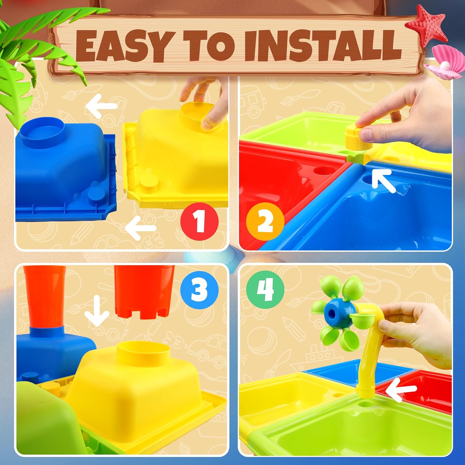 25 Pcs Summer Water Table for  – Kids Outdoor Water Play Bewertung und Preis