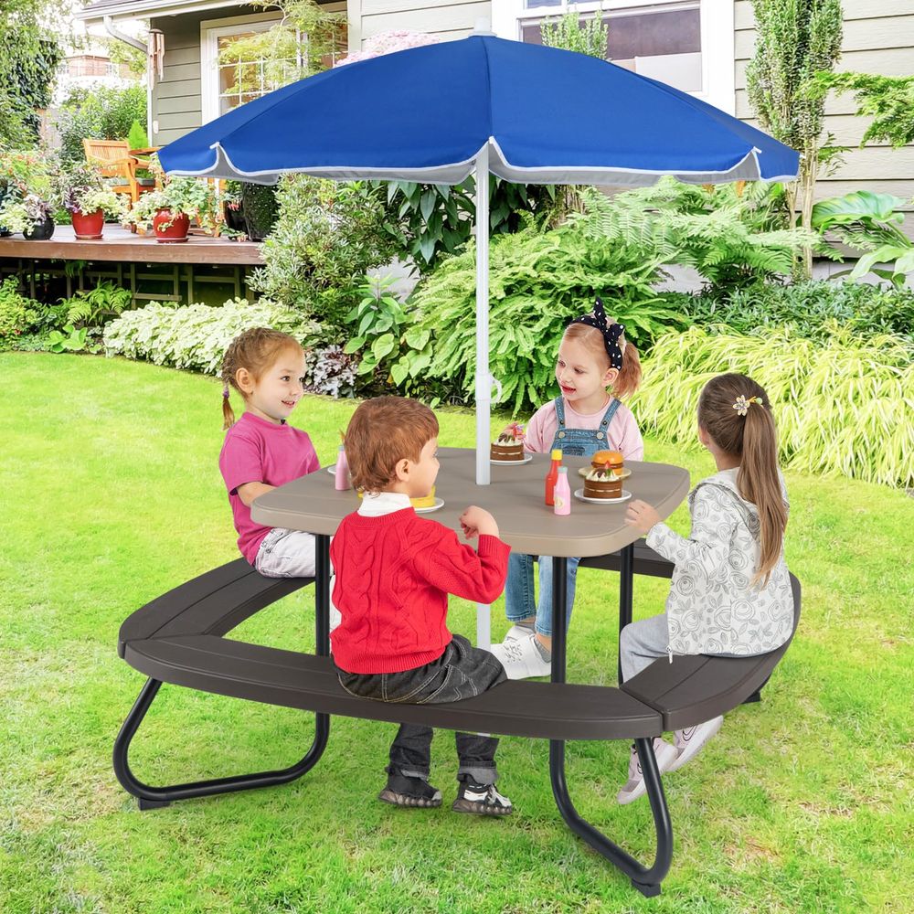 Kids Picnic Table, 8 Person Ki – Kids Outdoor Umbrella Chair Bewertung und Preis