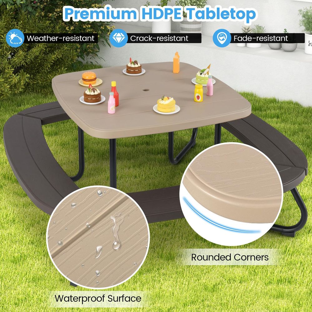 Kids Picnic Table, 8 Person Ki – Kids Outdoor Umbrella Chair Bewertung und Preis
