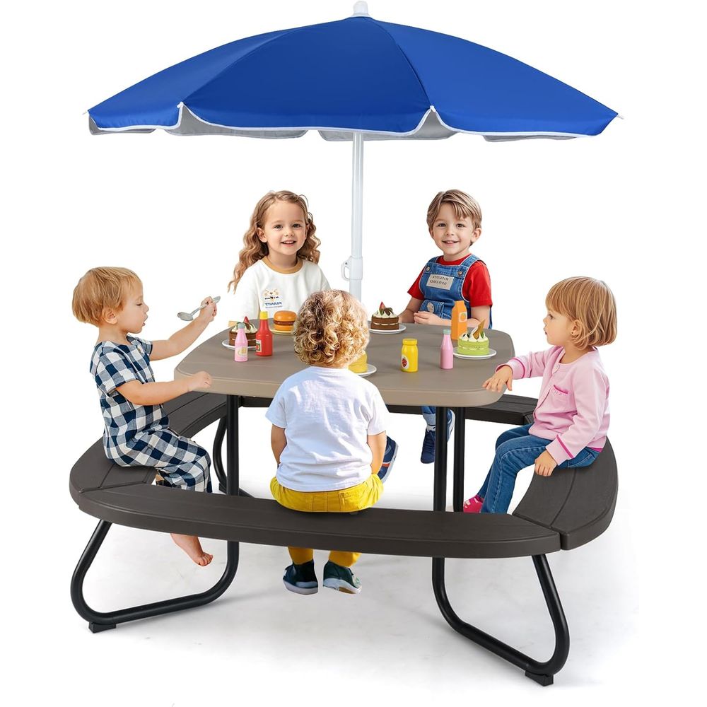 Kids Picnic Table, 8 Person To – Kids Outdoor Umbrella Chair Bewertung und Preis