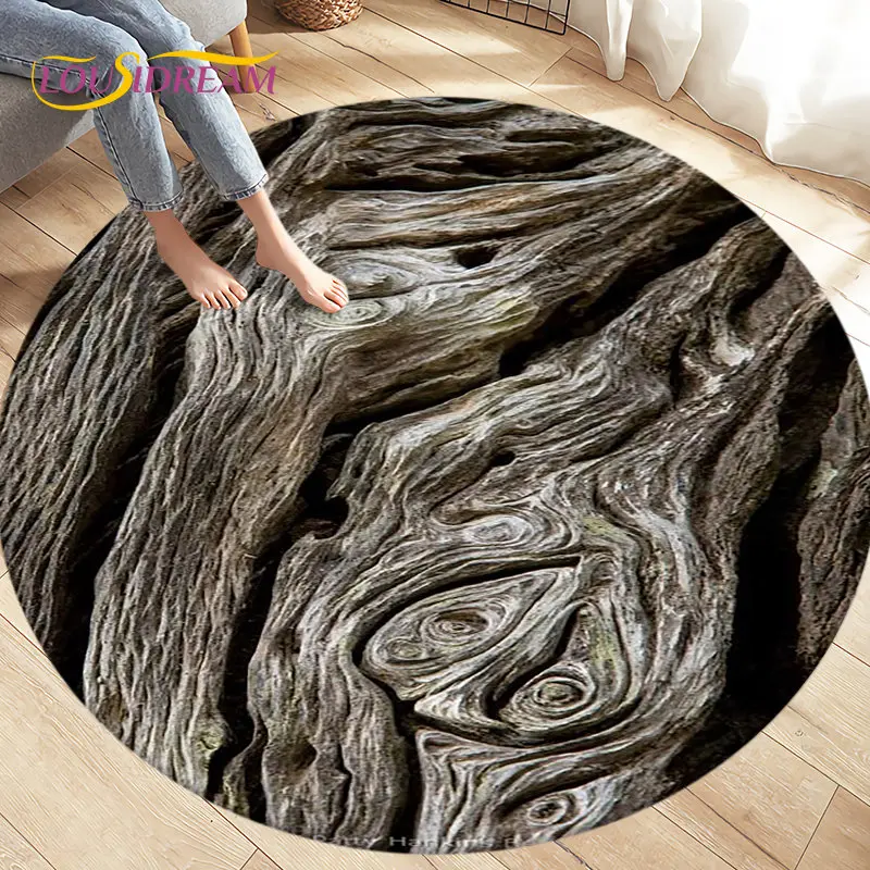 3D Wood Grain Round Area Rug,C – Kids Outdoor Mat Waterproof Bewertung und Preis