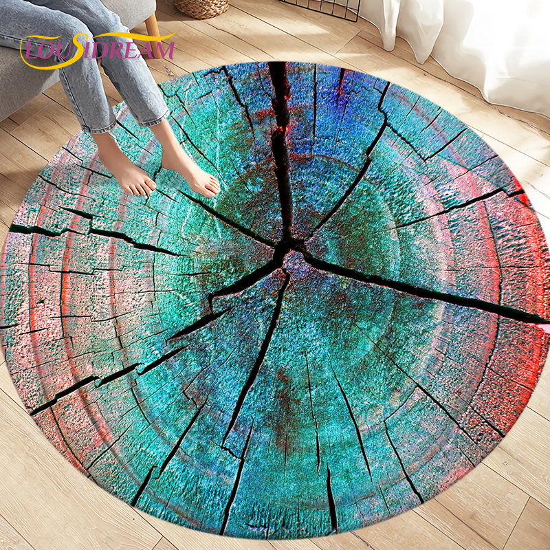 3D Wood Grain Round Area Rug,C – Kids Outdoor Mat Waterproof Bewertung und Preis