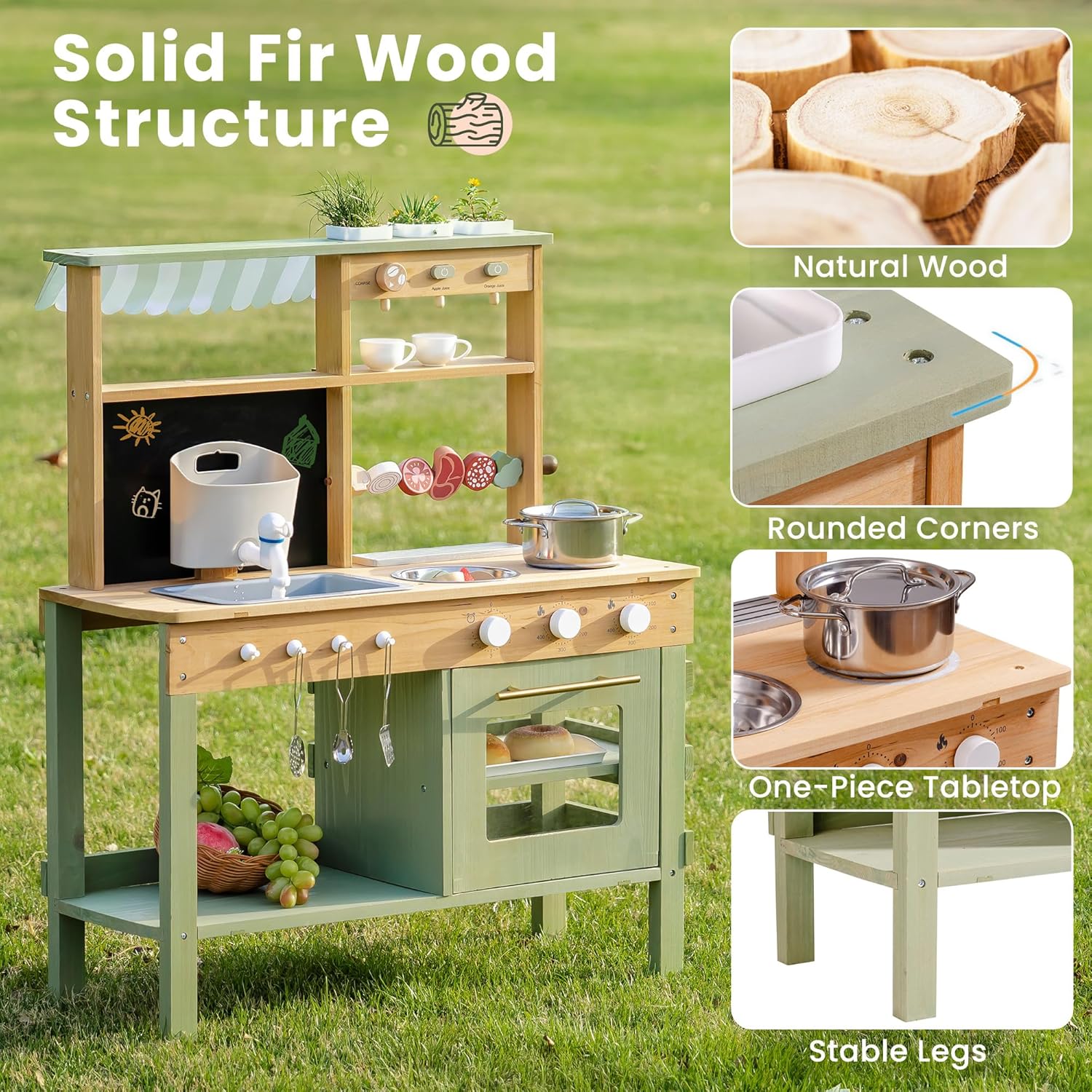 Wooden Mud Kitchen for Kids, O – Kids Outdoor Grill Bewertung und Preis