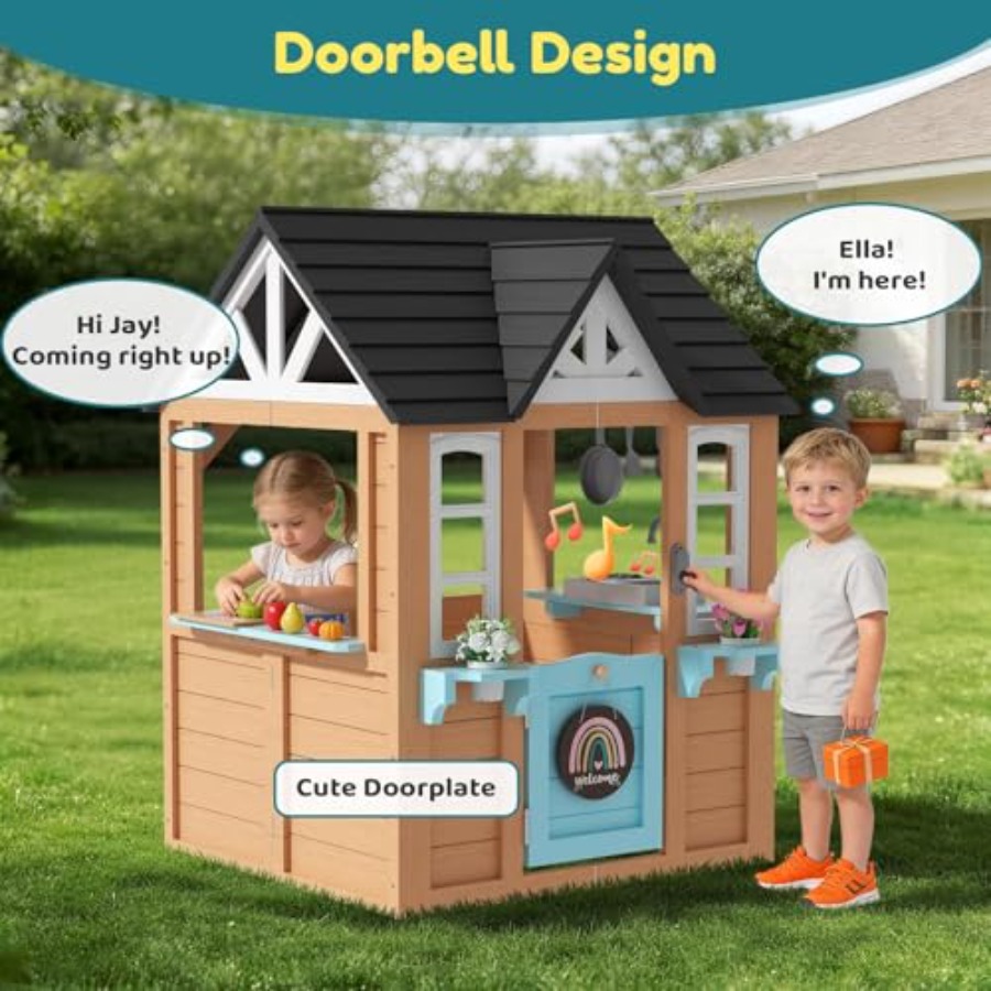 Outdoor Playhouse for Wooden K – Kids Outdoor House With Kitchen Bewertung und Preis