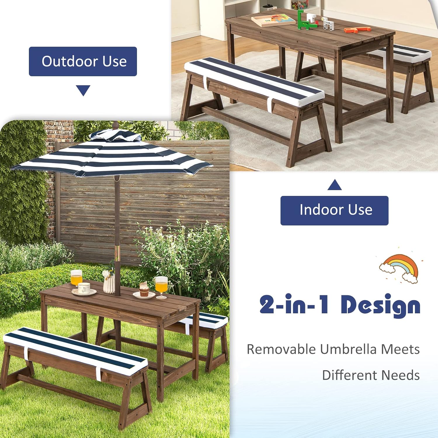 Height Adjustable Wooden Kids  – Kids Outdoor Umbrella Chair Bewertung und Preis