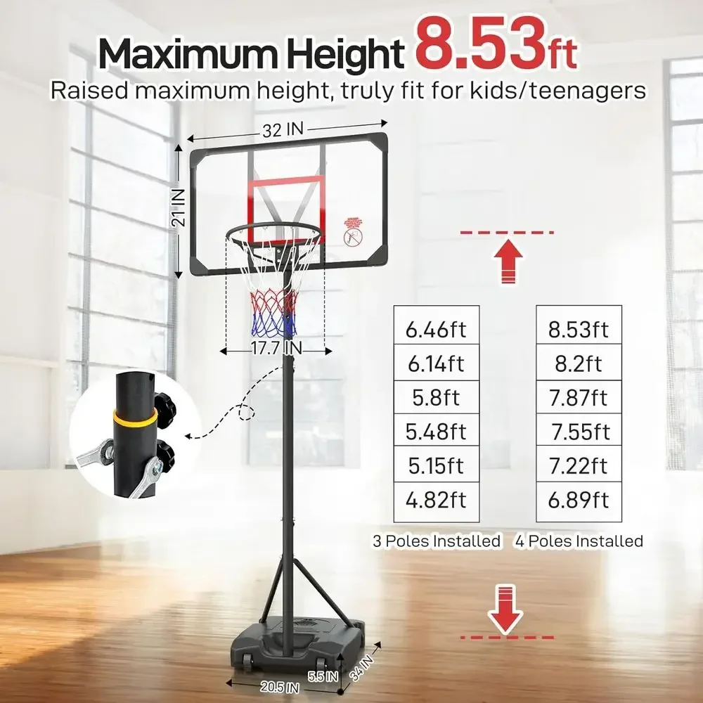 Adjustable Height Portable Bas – Kids Outdoor Basketball Bewertung und Preis