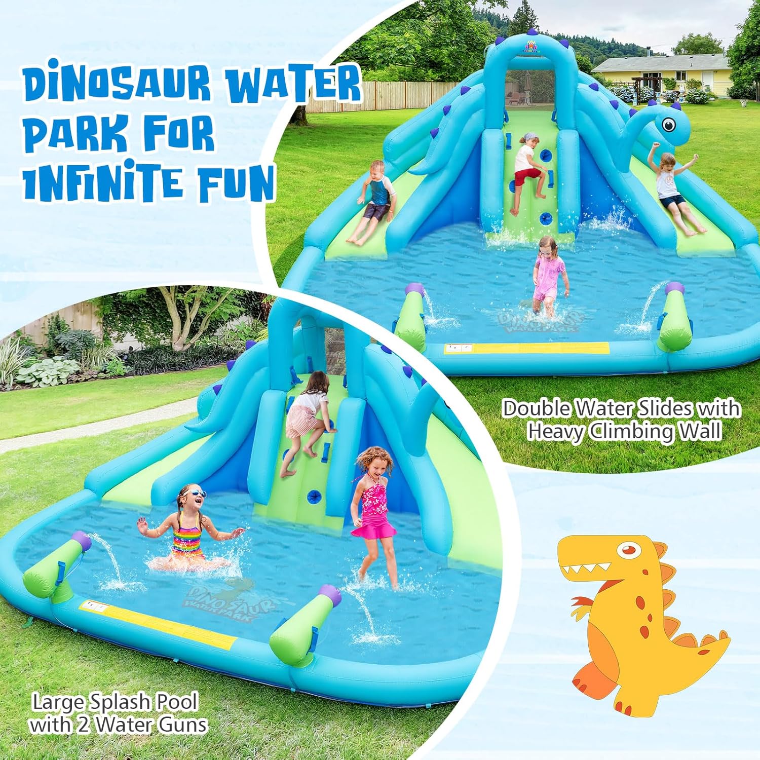 Inflatable Water Slide, Dinosa – Kids Outdoor Climbing Bewertung und Preis