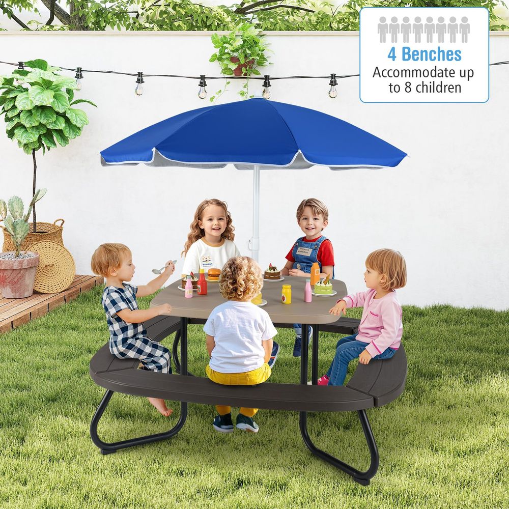 Kids Picnic Table, 8 Person To – Kids Outdoor Umbrella Chair Bewertung und Preis