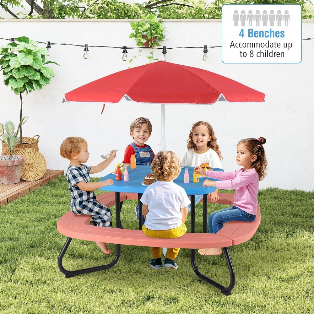 Kids Picnic Table, 8 Person To – Kids Outdoor Umbrella Chair Bewertung und Preis