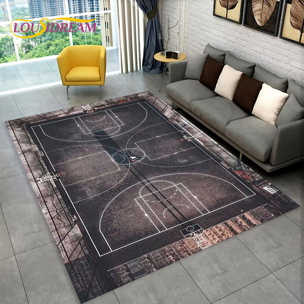 3D Basketball Cour Cartoon Are – Kids Outdoor Mat Waterproof Bewertung und Preis