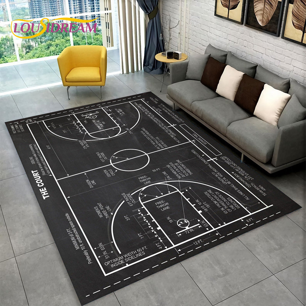 3D Basketball Cour Cartoon Are – Kids Outdoor Mat Waterproof Bewertung und Preis