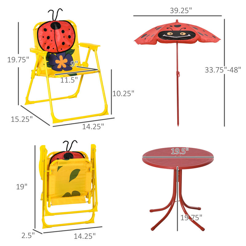 Outsunny Kids Table and Chair  – Kids Outdoor Umbrella Chair Bewertung und Preis
